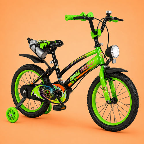 Bicicleta Infantil Aro 20 Old School Verde 9 a 12 Anos LED + Pneu Grosso + Farol